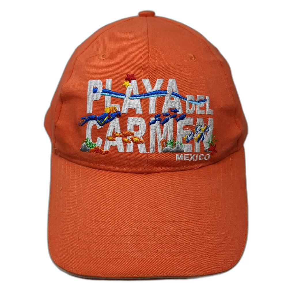 Sabatini Playa Del Carmen Mexico Scuba Diver Fish Orange Baseball Cap One Size